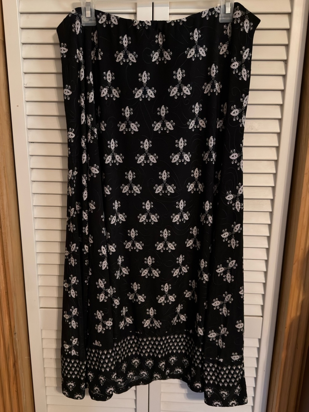 JM Collection Black Floral Maxi Skirt